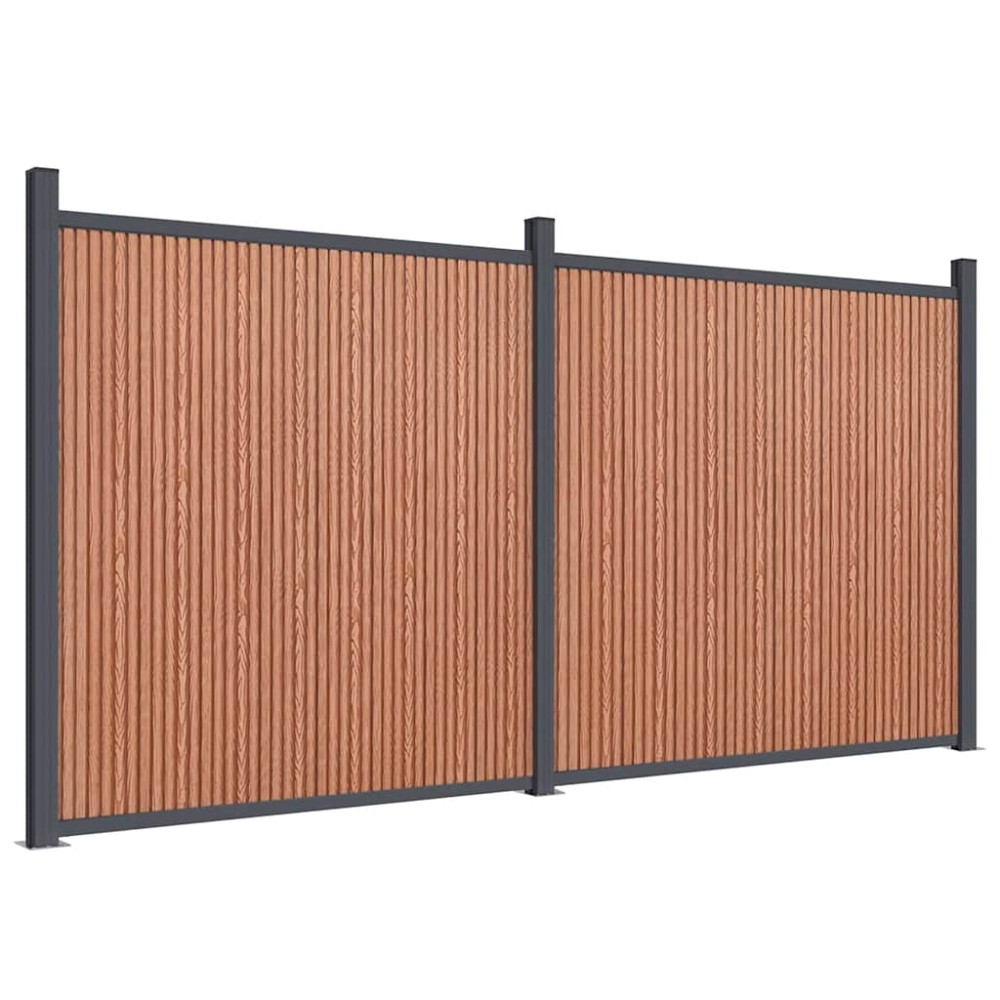 vidaXL Πάνελ Περίφραξης Καφέ 353 x 186 εκ. από WPC