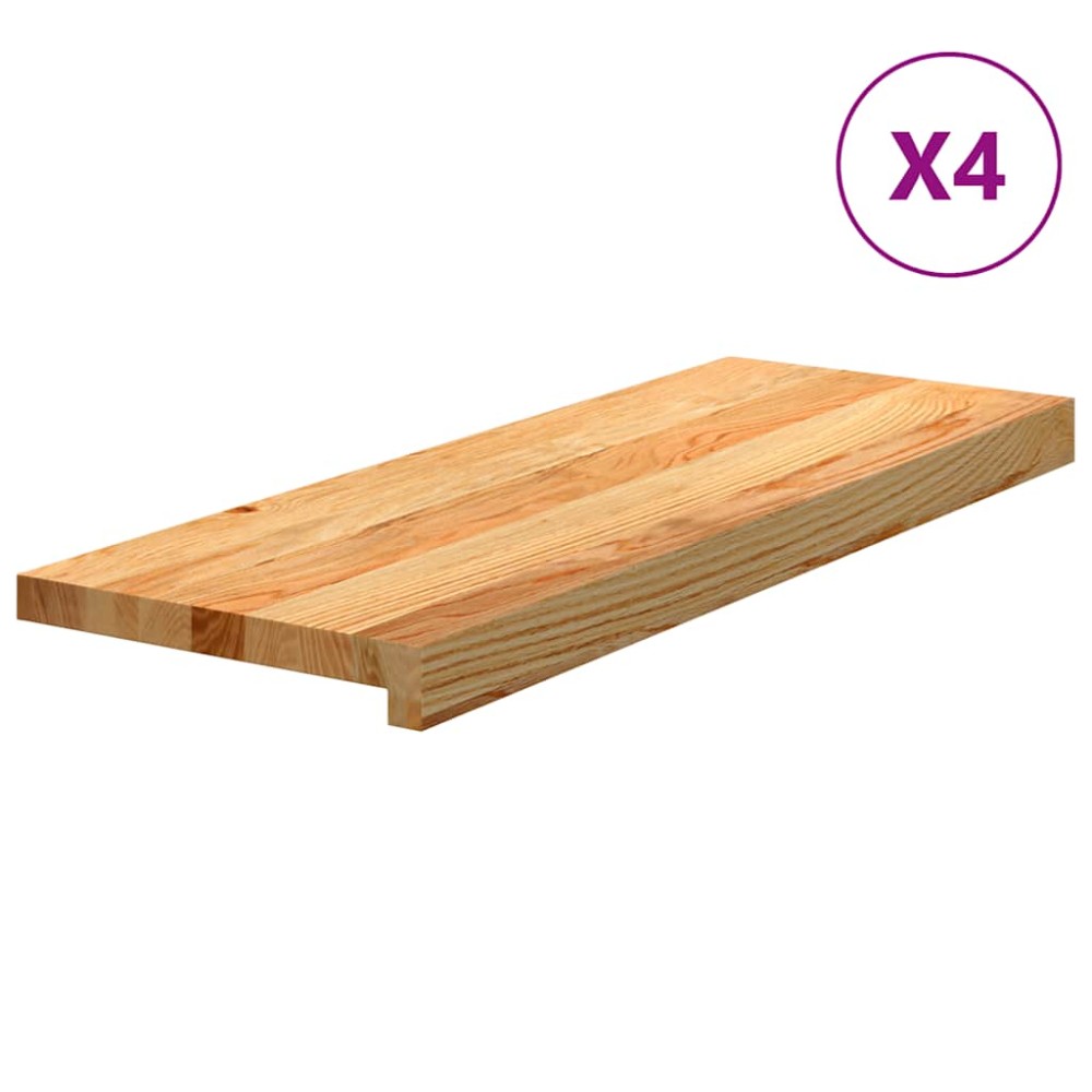 vidaXL Πατάκια Σκάλας 4 τεμ. Ανοιχτό Καφέ 70x25x2 cm Ξύλο Δρυός