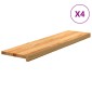 vidaXL Πατάκια Σκάλας 4 τεμ. Ανοιχτό Καφέ 100x25x2 cm Ξύλο Δρυός