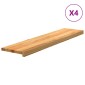 vidaXL Πατάκια Σκάλας 4 τεμ. Ανοιχτό Καφέ 110x25x2 cm Ξύλο Δρυός