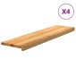 vidaXL Πατάκια Σκάλας 4 τεμ. Ανοιχτό Καφέ 100x30x2 cm Ξύλο Δρυός