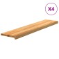 vidaXL Πατάκια Σκάλας 4 τεμ. Ανοιχτό Καφέ 120x30x2 cm Ξύλο Δρυός