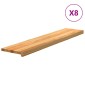 vidaXL Πατάκια Σκάλας 8 τεμ. Ανοιχτό Καφέ 120x30x2 cm Ξύλο Δρυός
