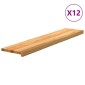 vidaXL Πατάκια Σκάλας 12 τεμ. Ανοιχτό Καφέ 120x25x2 cm Ξύλο Δρυός