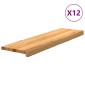 vidaXL Πατάκια Σκάλας 12 τεμ. Ανοιχτό Καφέ 90x30x2 cm Ξύλο Δρυός