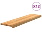 vidaXL Πατάκια Σκάλας 12 τεμ. Ανοιχτό Καφέ 100x30x2 cm Ξύλο Δρυός
