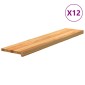 vidaXL Πατάκια Σκάλας 12 τεμ. Ανοιχτό Καφέ 120x30x2 cm Ξύλο Δρυός