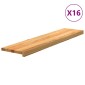 vidaXL Πατάκια Σκάλας 16 τεμ. Ανοιχτό Καφέ 110x30x2 cm Ξύλο Δρυός