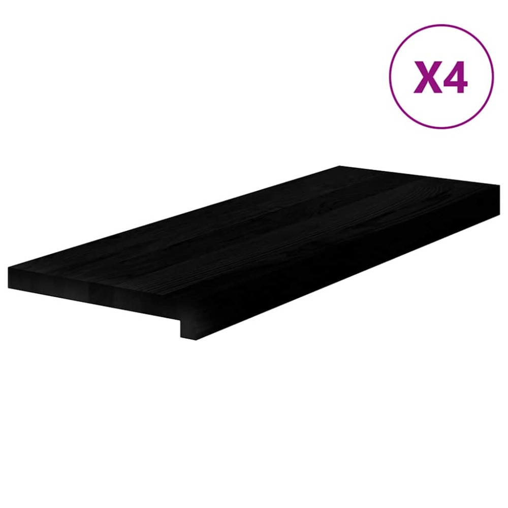 vidaXL Πατάκια Σκάλας 4 τεμ. Καφέ-Μαύρο 70x25x2 cm Ξύλο Δρυός