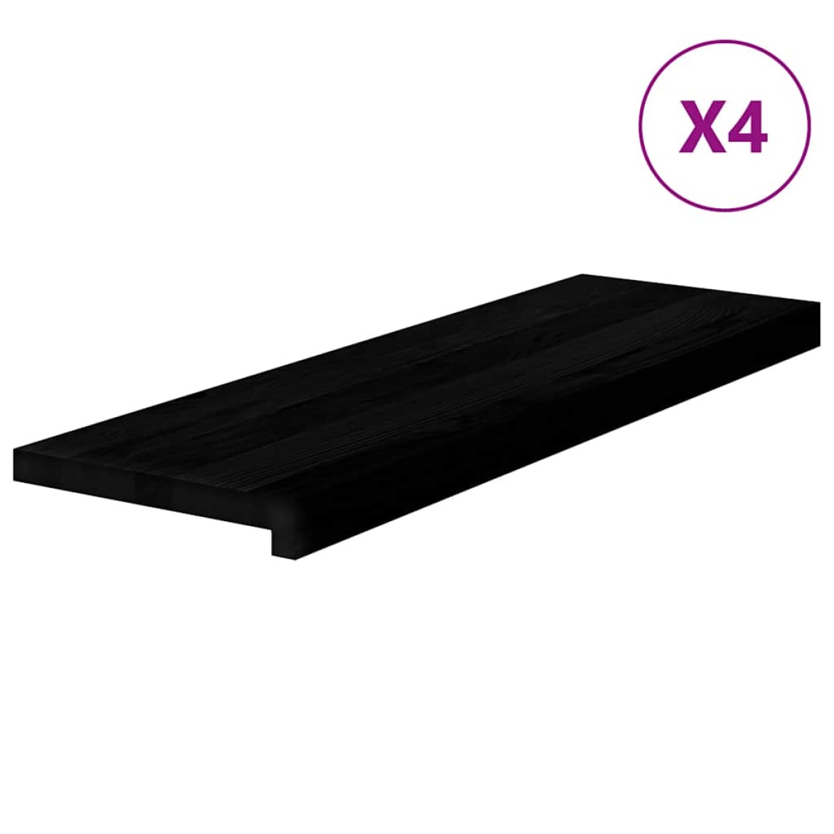 vidaXL Πατάκια Σκάλας 4 τεμ. Καφέ-Μαύρο 80x25x2 cm Ξύλο Δρυός