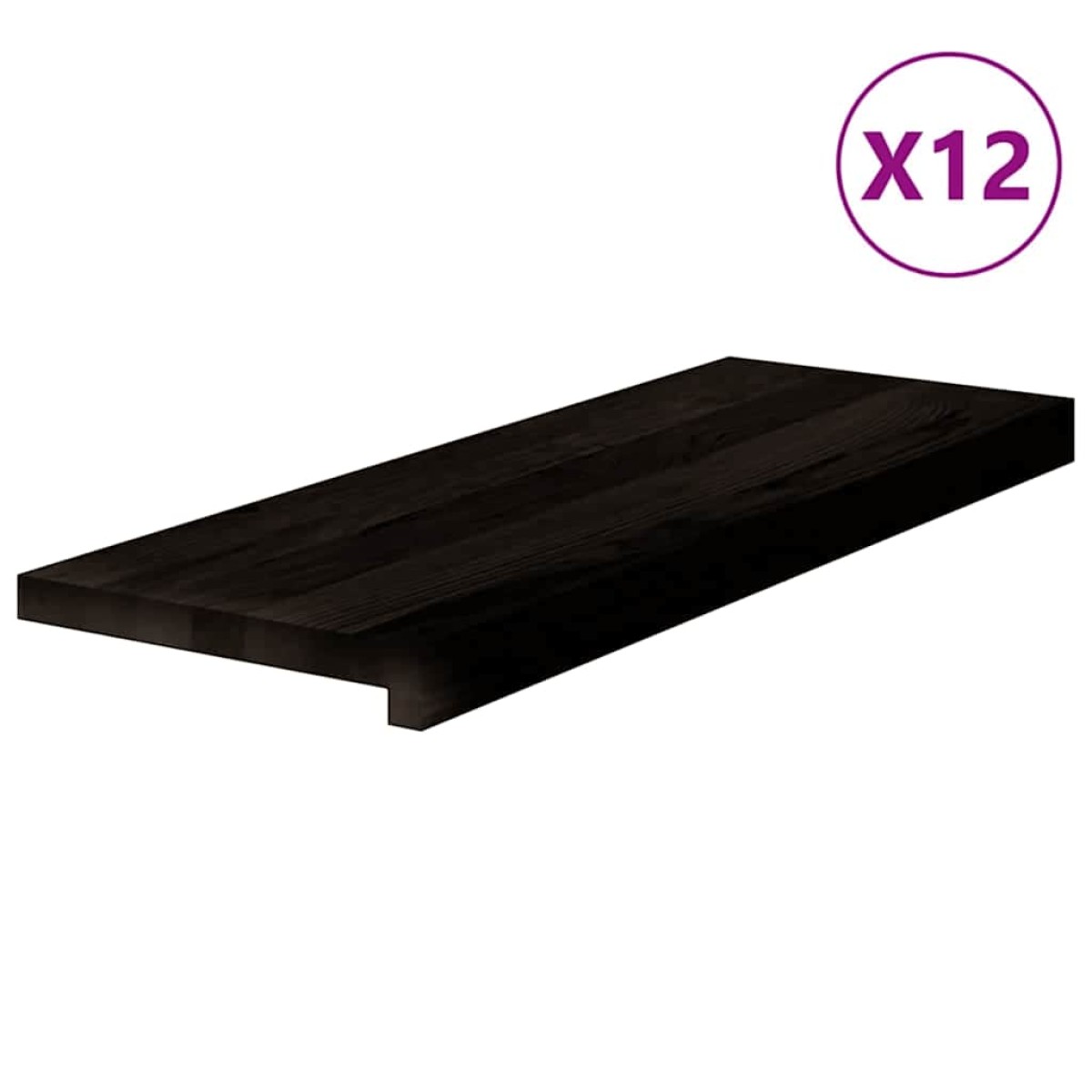 vidaXL Πέλματα Σκάλας 12 τεμάχια Καφέ-Μαύρο 70x25x2 cm