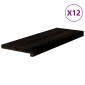 vidaXL Πέλματα Σκάλας 12 τεμάχια Καφέ-Μαύρο 70x25x2 cm