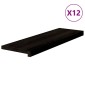 vidaXL Πέλματα Σκάλας 12 τεμάχια Καφέ-Μαύρο 80x25x2cm Ξύλο μασίφ δρυς