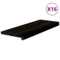 vidaXL Πέλματα Σκάλας 16 τμχ Καφέ-Μαύρο 70x25x2 cm Ξύλο μασίφ δρυς