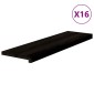 vidaXL Πέλματα Σκάλας 16 τμχ Καφέ-Μαύρο 90x25x2 cm Ξύλο μασίφ δρυς