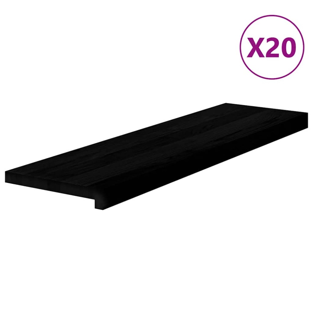 vidaXL Πατάκια Σκάλας 20 τεμ. Καφέ-Μαύρο 90x25x2 cm Ξύλο Δρυός