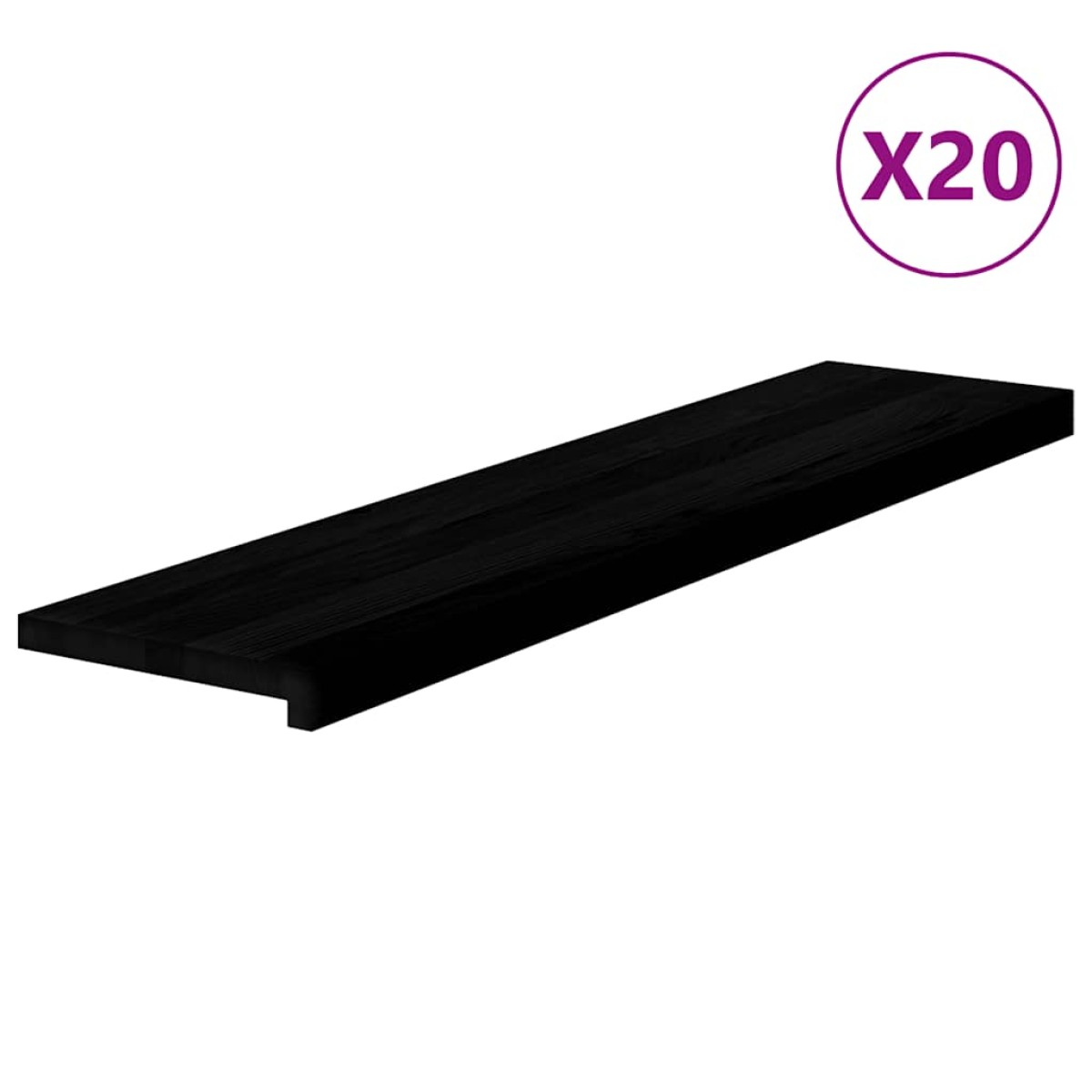 vidaXL Πατάκια Σκάλας 20 τεμ. Καφέ-Μαύρο 110x25x2 cm Ξύλο Δρυός