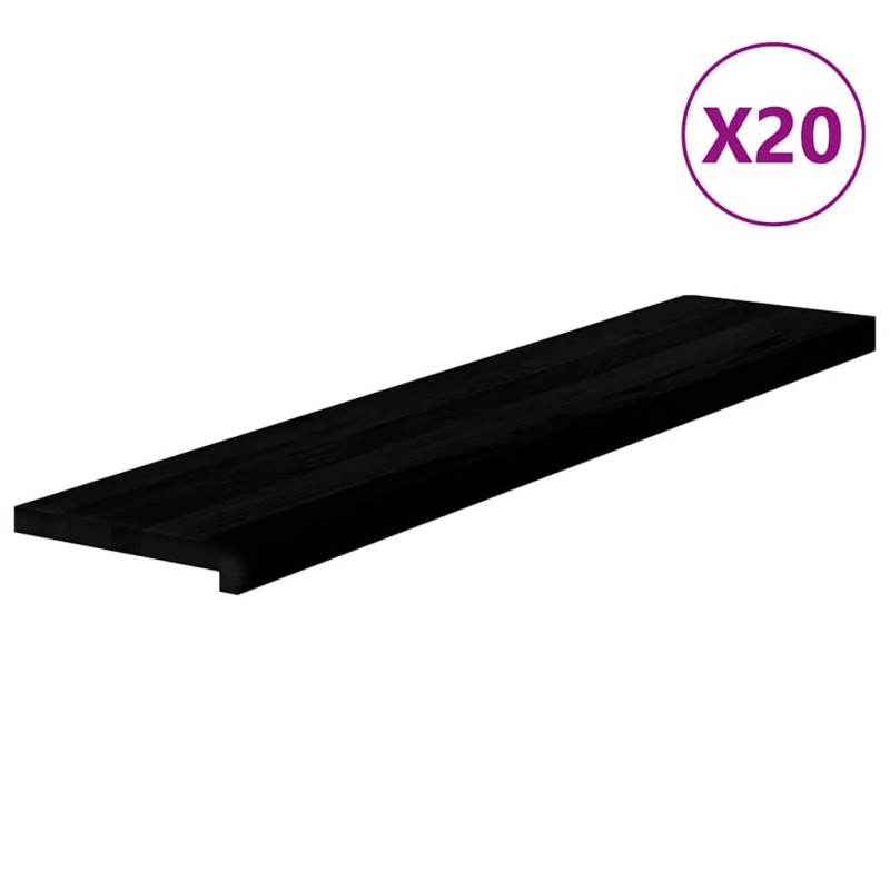 vidaXL Πατάκια Σκάλας 20 τεμ. Καφέ-Μαύρο 120x30x2 cm Ξύλο Δρυός