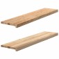 vidaXL Πατάκια Σκάλας 2 τεμ. 110x25x2 εκ. Ακατέργαστο Μασίφ Ξύλο Δρυός