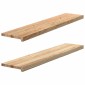 vidaXL Πατάκια Σκάλας 2 τεμ. 120x25x2 εκ. Ακατέργαστο Μασίφ Ξύλο Δρυός