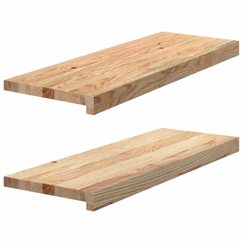 vidaXL Πατάκια Σκάλας 2 τεμ. 70x30x2 εκ. Ακατέργαστο Μασίφ Ξύλο Δρυός