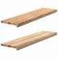 vidaXL Πατάκια Σκάλας 2 τεμ. 100x30x2 εκ. Ακατέργαστο Μασίφ Ξύλο Δρυός