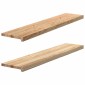 vidaXL Πατάκια Σκάλας 2 τεμ. 120x30x2 εκ. Ακατέργαστο Μασίφ Ξύλο Δρυός