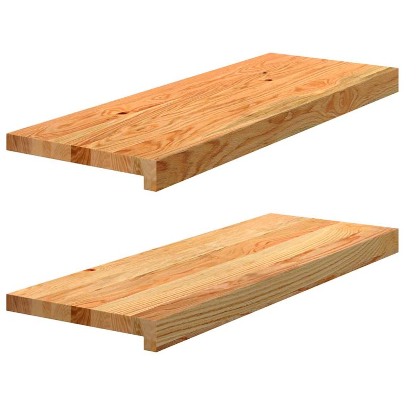 vidaXL Πατάκια Σκάλας 2 τεμ. Ανοιχτό Καφέ 70x25x2 cm Ξύλο Δρυός