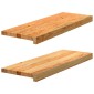 vidaXL Πατάκια Σκάλας 2 τεμ. Ανοιχτό Καφέ 70x25x2 cm Ξύλο Δρυός