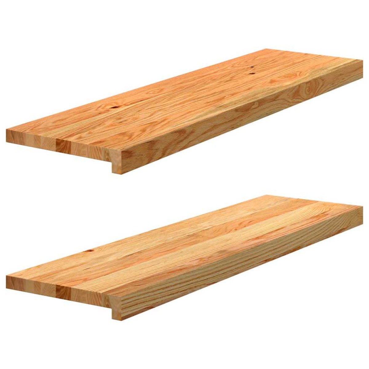 vidaXL Πατάκια Σκάλας 2 τεμ. Ανοιχτό Καφέ 90x25x2 cm Ξύλο Δρυός