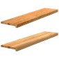 vidaXL Πατάκια Σκάλας 2 τεμ. Ανοιχτό Καφέ 110x25x2 cm Ξύλο Δρυός