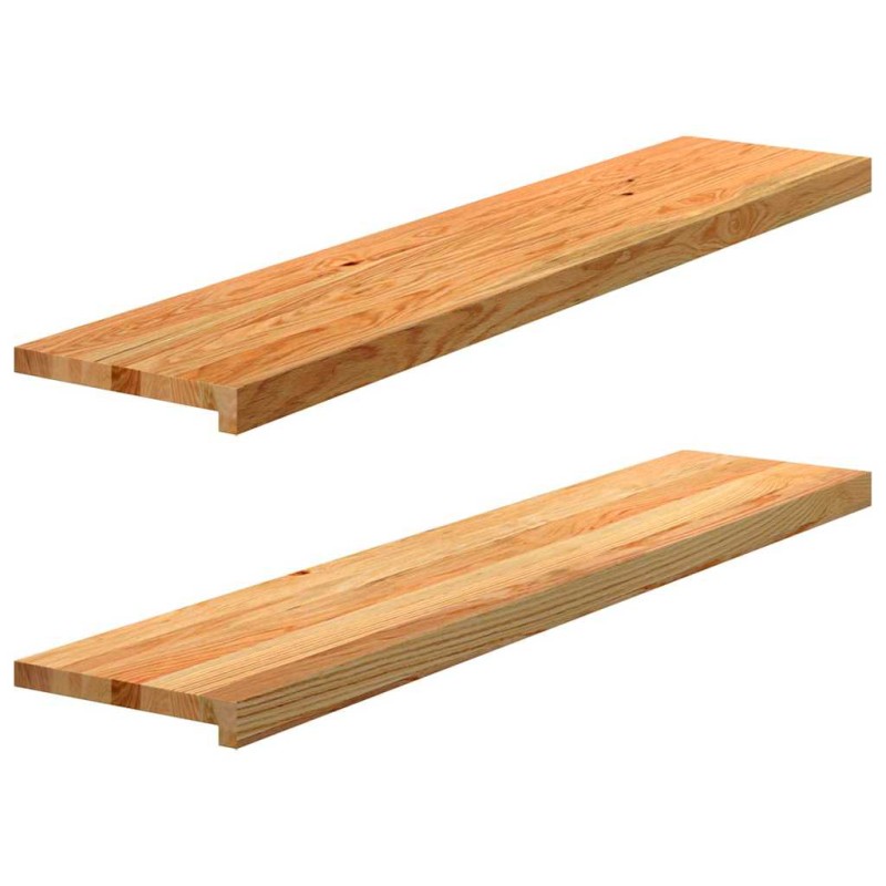 vidaXL Πατάκια Σκάλας 2 τεμ. Ανοιχτό Καφέ 120x30x2 cm Ξύλο Δρυός