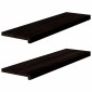 vidaXL Πέλματα Σκάλας 2 τεμάχια Καφέ-Μαύρο 90x30x2 cm Ξύλο μασίφ δρυς