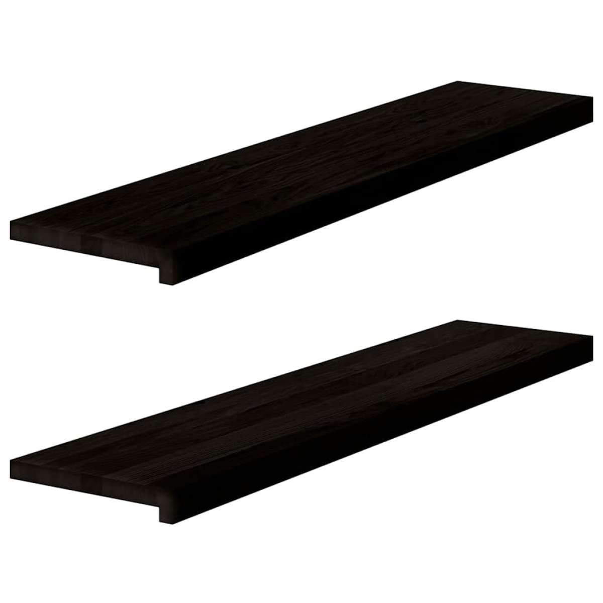 vidaXL Πέλματα Σκάλας 2 τεμάχια Καφέ-Μαύρο 110x30x2cm μασίφ ξύλο δρυς