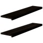 vidaXL Πέλματα Σκάλας 2 τεμάχια Καφέ-Μαύρο 110x30x2cm μασίφ ξύλο δρυς