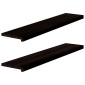 vidaXL Πέλματα Σκάλας 2 τεμάχια Καφέ-Μαύρο 120x30x2cm Ξύλο μασίφ δρυς