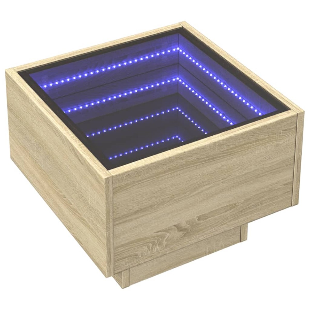 vidaXL Κομοδίνο Άπειρο Φως LED Sonoma Δρυς 40x40x30 εκ.