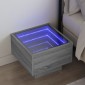 vidaXL Κομοδίνο Άπειρο Φως LED Γκρι Sonoma 40x40x30 εκ.