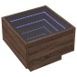vidaXL Κομοδίνο Άπειρο Φως LED Καφέ Δρυς 40x40x30 εκ.