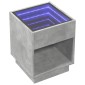 vidaXL Κομοδίνο Άπειρο Φως LED Γκρι Σκυροδέματος 40x40x50 εκ.