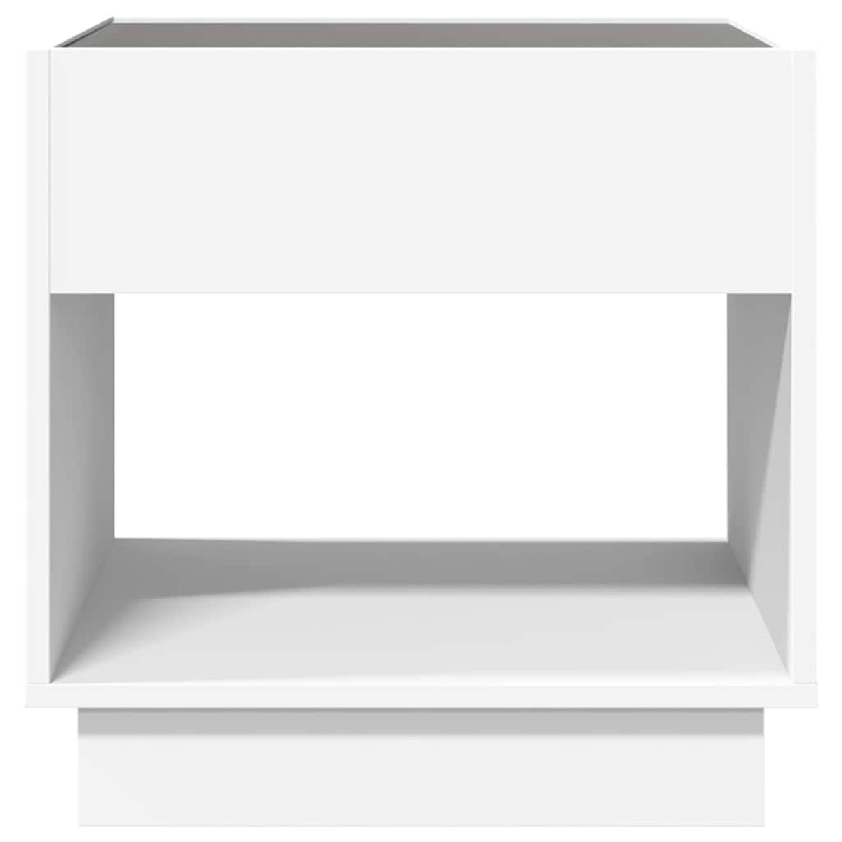 vidaXL Κομοδίνο Άπειρο Φως LED Λευκό 50x50x50 εκ.