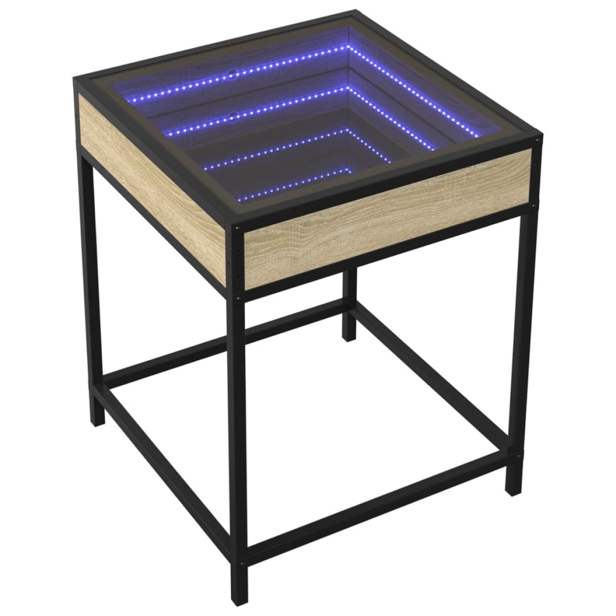 vidaXL Κομοδίνο Άπειρο Φως LED Sonoma Δρυς 40x40x51 εκ.