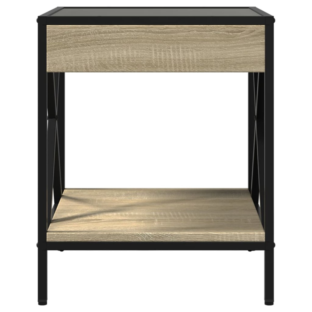 vidaXL Κομοδίνο Άπειρο Φως LED Sonoma Δρυς 40x40x49 εκ.