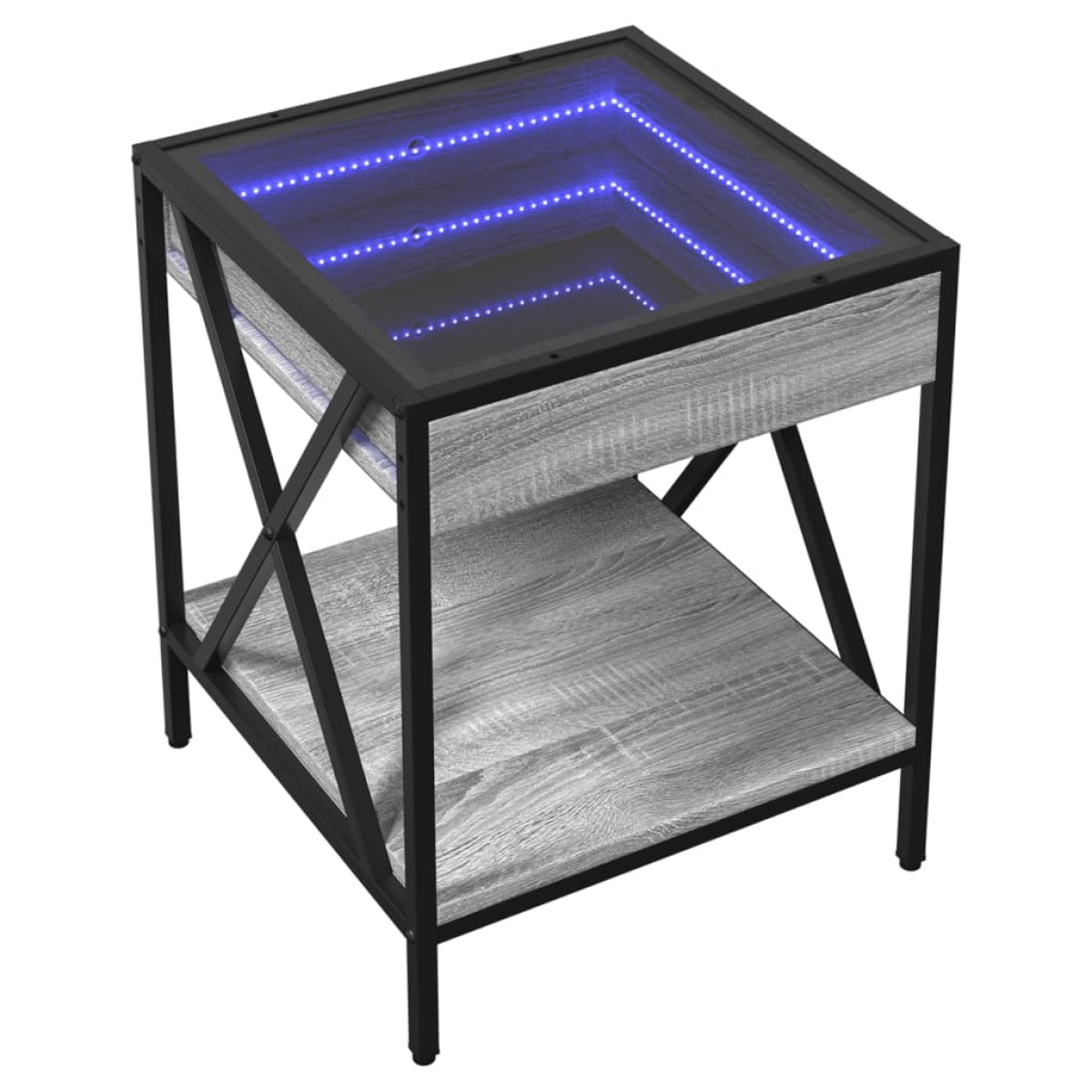 vidaXL Κομοδίνο Άπειρο Φως LED Γκρι Sonoma 40x40x49 εκ.
