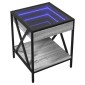 vidaXL Κομοδίνο Άπειρο Φως LED Γκρι Sonoma 40x40x49 εκ.