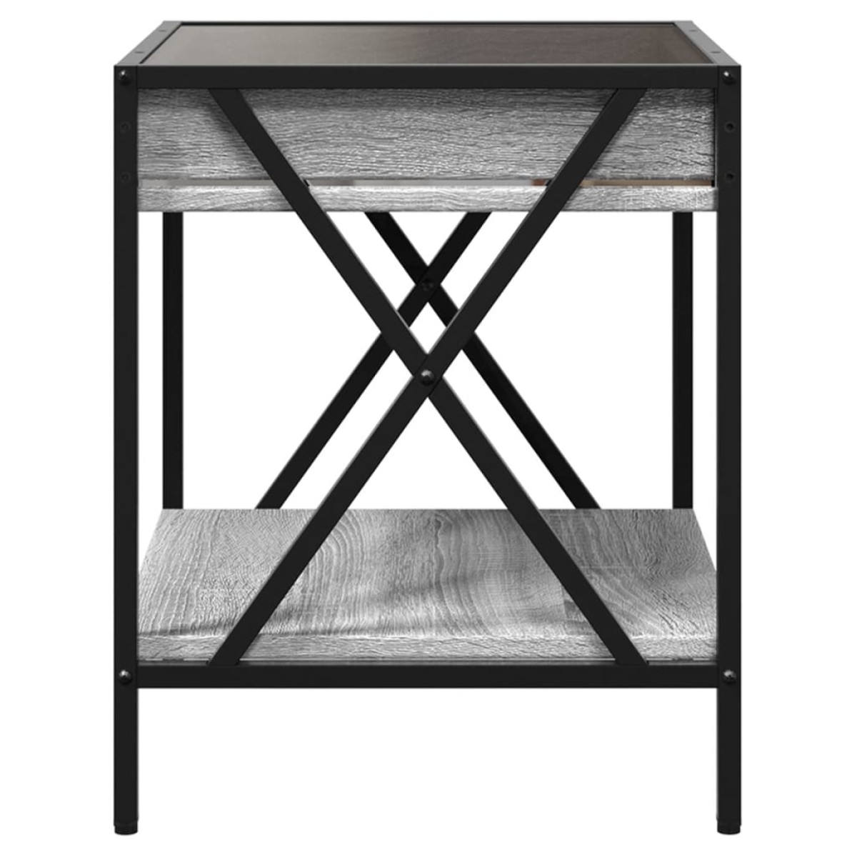 vidaXL Κομοδίνο Άπειρο Φως LED Γκρι Sonoma 40x40x49 εκ.