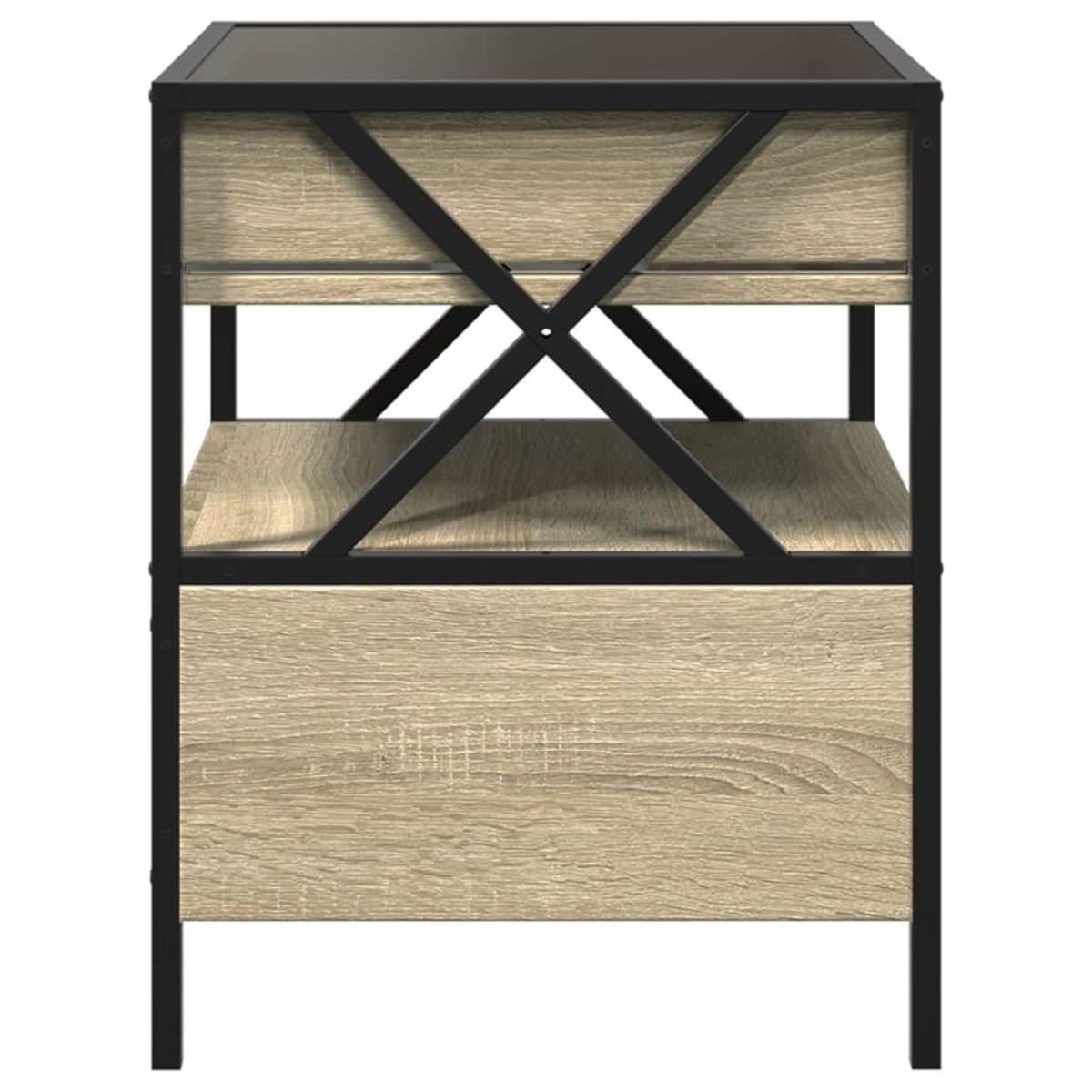 vidaXL Κομοδίνο Άπειρο Φως LED Sonoma Δρυς 40x40x51 εκ.