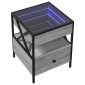vidaXL Κομοδίνο Άπειρο Φως LED Γκρι Sonoma 40x40x51 εκ.