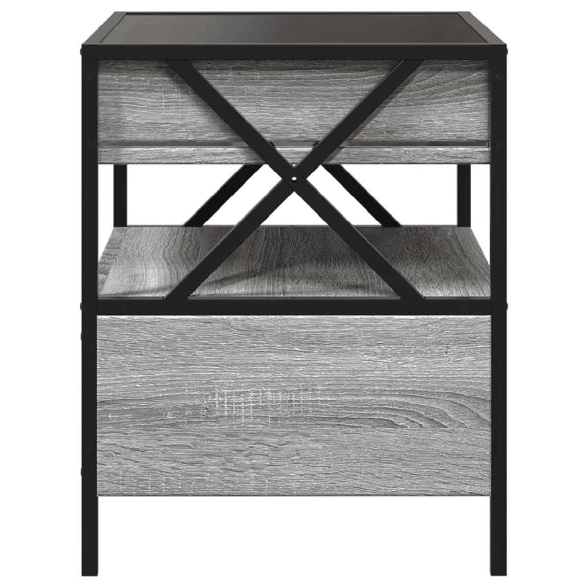 vidaXL Κομοδίνο Άπειρο Φως LED Γκρι Sonoma 40x40x51 εκ.