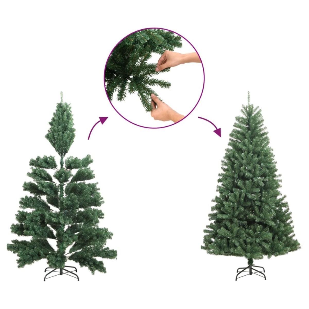 vidaXL Χριστουγεννιάτικο Δέντρο Τεχνητό με Βάση Πράσινο 120 εκ από PET